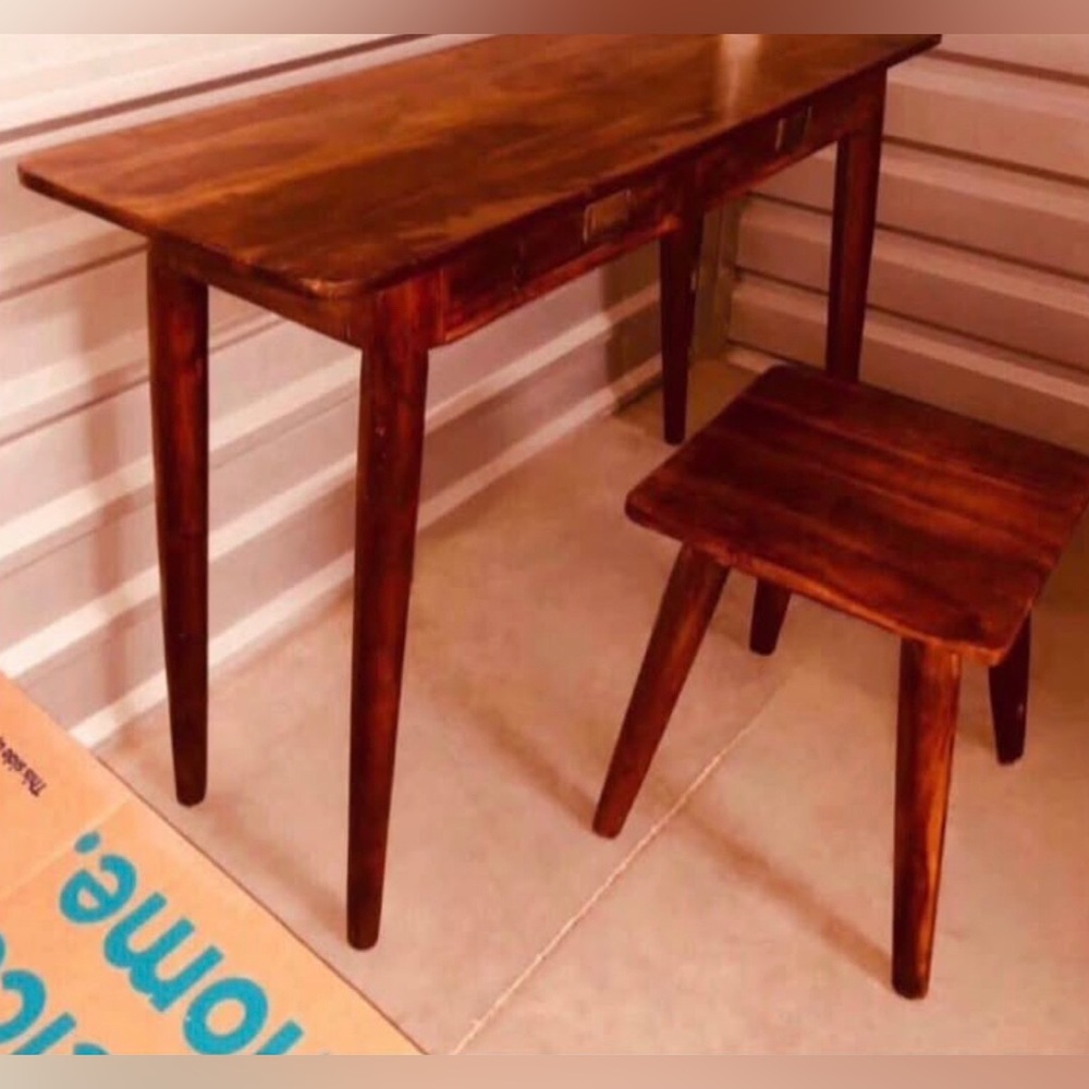Desk Gaming Consele Table Drawers Office Work Home Study School Brown WoodCherry